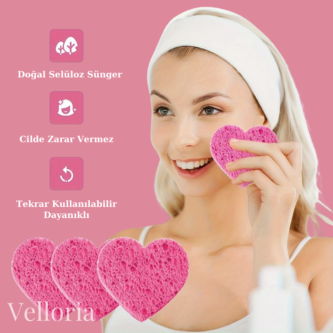 Velloria™ Kalpli Doğal Selüloz Sünger (10 Adet)