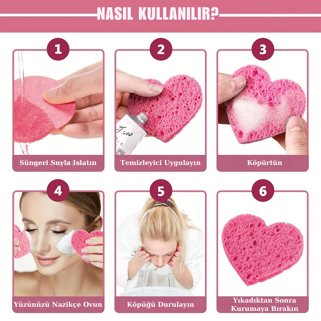 Velloria™ Kalpli Doğal Selüloz Sünger (10 Adet)
